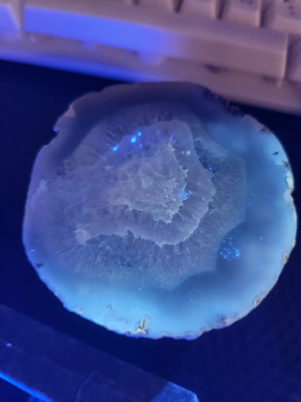 Natural Gray Chalcedony Decorative Half - Known as a Thunder Egg
